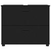 vidaXL Bathroom Cabinet with Drawer with Door Black 76.5 x 35 x 64 cm