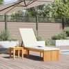 vidaXL Sun Lounger Reclining Brown 55 x 200 x 94cm Solid Acacia wood