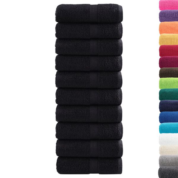 vidaXL Premium Wash Towels SOLUND 10 pcs Black 30x30 cm 600 gsm