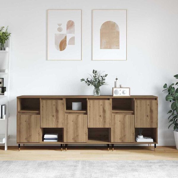 vidaXL Sideboards 3 pcs Artisan oak 180 x 35 x 70 cm Engineered wood