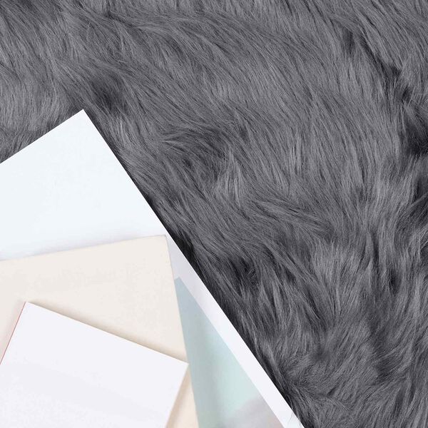 vidaXL Faux Sheepskin Rug Tafalla Anthracite 160 x 160 cm Polyester
