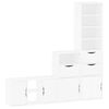 vidaXL 4 Piece TV Units with Storage "ODDA" White Solid Wood Pine