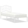vidaXL Metal Bed Frame without Mattress with Headboard White 75x190cm