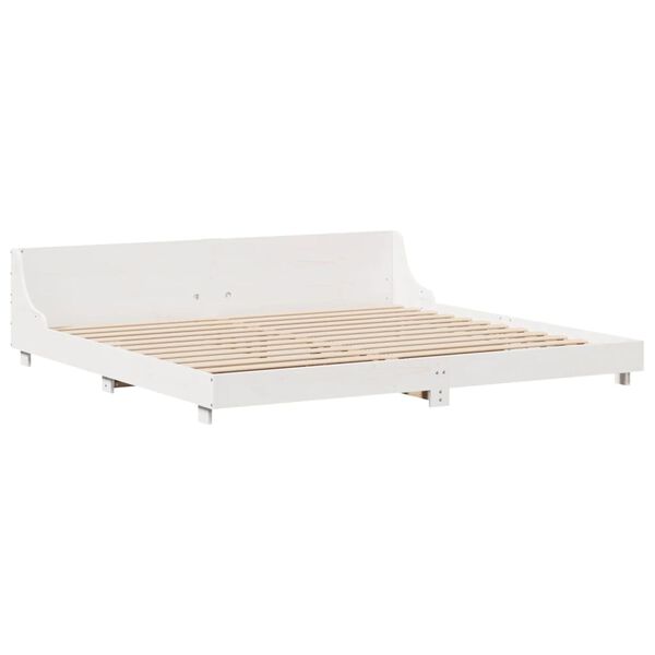 vidaXL Bed Frame without Mattress White 200x200 cm Solid Wood Pine