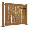 vidaXL Garden Gate 100x75 cm Corten Steel Bamboo Design