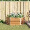 vidaXL Raised Garden Bed Wood Look 129 x 129 x 45 cm Galvanised Steel