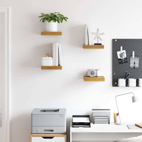 vidaXL Wall Shelf 4 pcs Beige 23 x 23.5 x 4 cm Engineered Wood