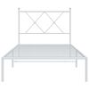 vidaXL Metal Bed Frame without Mattress with Headboard White 90x190cm