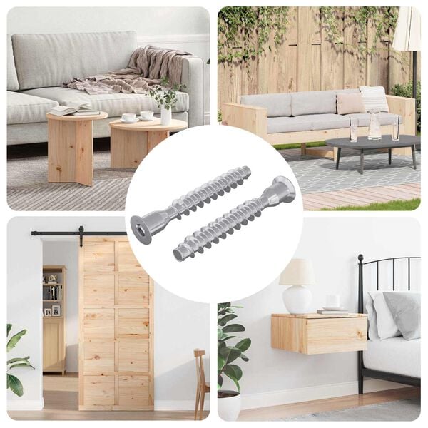 vidaXL Confirmat Screws 2 pcs Silver Metal