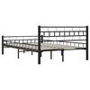 vidaXL Bed Frame without Mattress Black Steel 140x200 cm