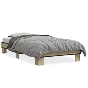 vidaXL Bed Frame without Mattress Sonoma Oak 75x190 cm Small Single