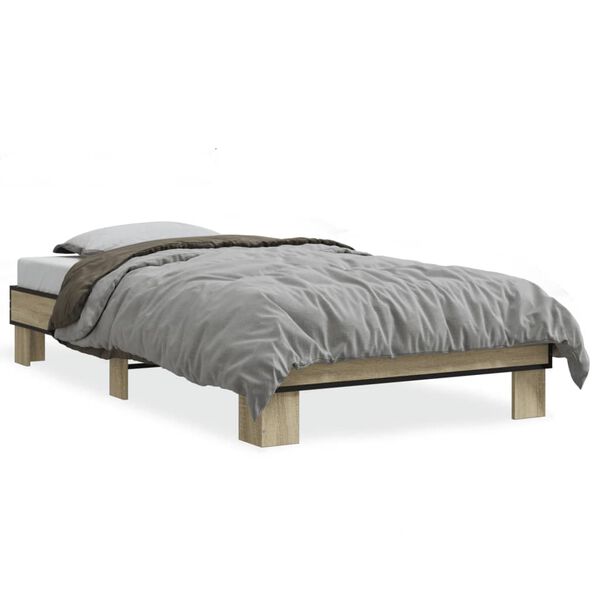 vidaXL Bed Frame without Mattress Sonoma Oak 75x190 cm Small Single