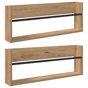 vidaXL Magazine Rack 2 pcs Artisan Oak 80 x 12 x 30 cm Engineered Wood