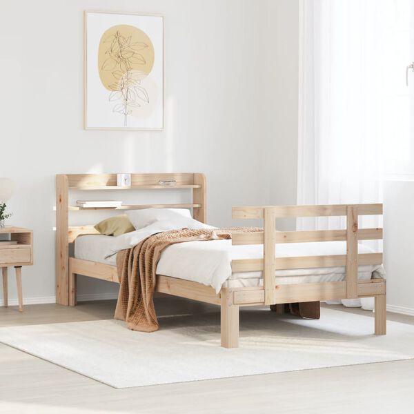 vidaXL Bed Frame with Headboard without Mattress 90x190 cm Single