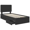 vidaXL Bed Frame with Drawer Black 90 x 200 cm Engineer Wood