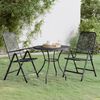 vidaXL 3 Piece Garden Dining Set Expanded Metal Mesh Anthracite