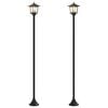 vidaXL Lamp Post Set with LED Bulb 2 pcs Black 16 x 16 x 156 cm