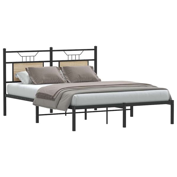 vidaXL Bed Frame without Mattress Sonoma Oak 137x190 cm Engineered Wood