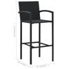 vidaXL 7 Piece Outdoor Bar Set with Armrest Poly Rattan Black