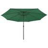 vidaXL Garden Parasol with LED Lights 400 cm Green