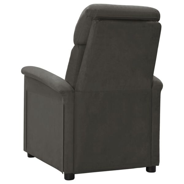 vidaXL Recliner Chair Dark Grey Microfiber Fabric
