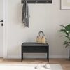 vidaXL Hall Bench with Cushion Black Oak 63 x 38 x 40 cm