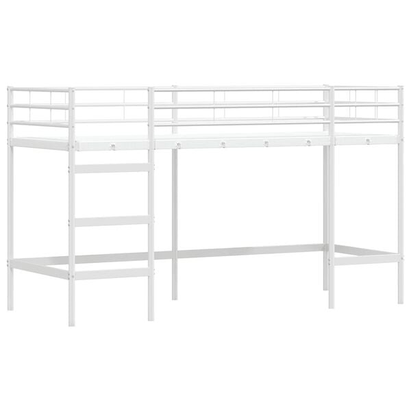 vidaXL Kids'Loft Bed Frame White 90 x 190 cm Steel