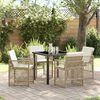 vidaXL Garden Dining Set 5 pcs Beige Poly Rattan