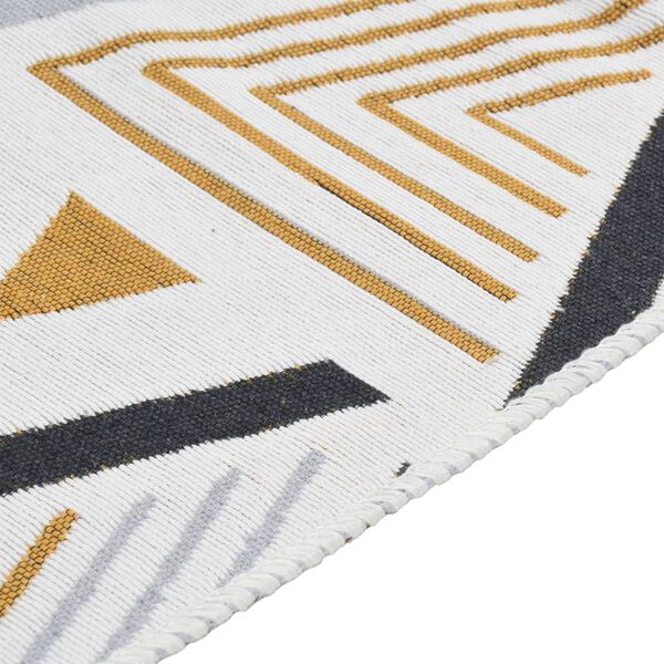 vidaXL Rug Yellow and Grey 80x300 cm Cotton