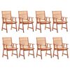 vidaXL Outdoor Chair | Set of 8 | Brown | Solid Acacia Wood | Standard