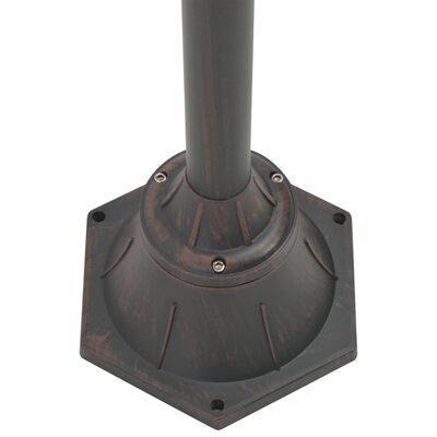 vidaXL Garden Post Light E27 220 cm Aluminium 2-Lantern Bronze