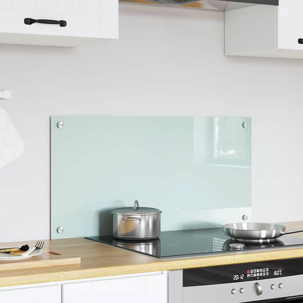 vidaXL Kitchen Backsplash White 80 x 40 cm Tempered Glass