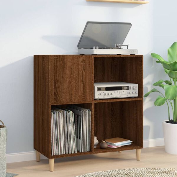 vidaXL Record Cabinet Brown Oak 84.5x38x89 cm Engineered Wood