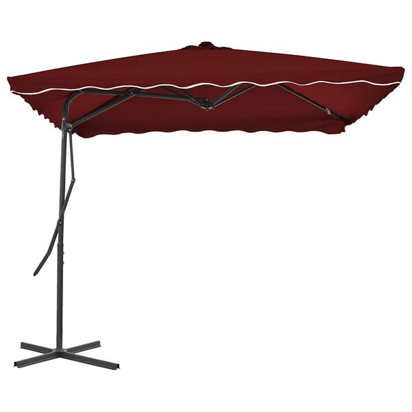 vidaXL Garden Parasol with Steel Pole Bordeaux Red 250x250x230 cm