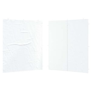 vidaXL Party Tent Sidewall 2 pcs 200 x 195 cm White PE and Steel