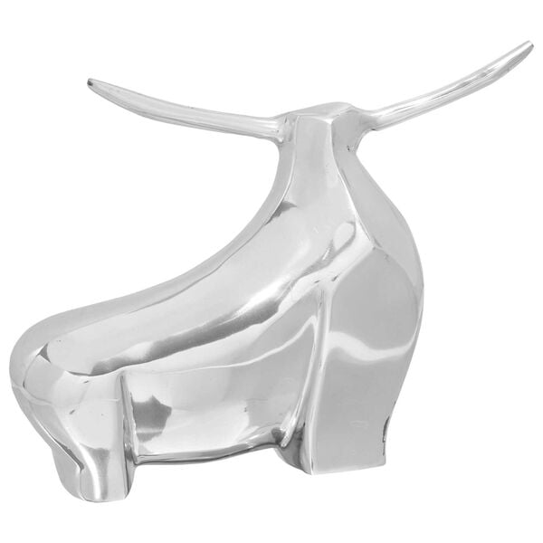 vidaXL Bull Sculpture Silver 37 x 44 x 17 cm Aluminium
