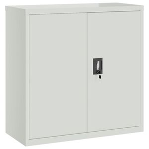 vidaXL Office Cabinet with 2 Doors Grey 90 cm Steel