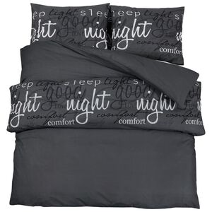 vidaXL Duvet Cover Set Black 155x220 cm Cotton