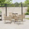 vidaXL Garden Dining Set 5 pcs Beige Poly rattan