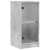 vidaXL Side Cabinet with Glass Doors Concrete Grey 35x37x75,5 cm