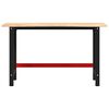 vidaXL Workbench 140x60x81.5 cm Solid Wood Oak