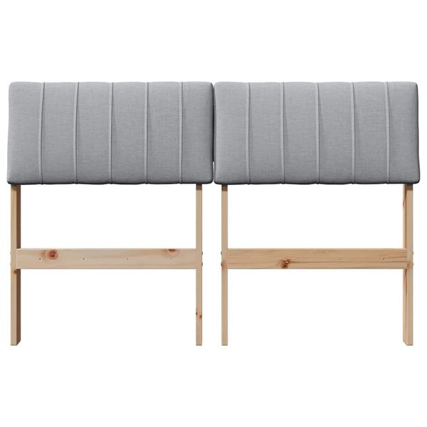 vidaXL Upholstered Headboard Light Grey 120 cm Solid Pine Wood
