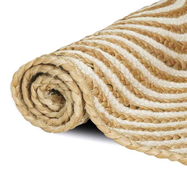 vidaXL Rug Natural and White 60 x 250 cm Jute