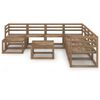vidaXL 9 Piece Garden Lounge Set Brown Impregnated Pinewood