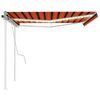 vidaXL Manual Retractable Awning with LED 4.5x3 m Orange and Brown