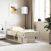 vidaXL Metal Bed Frame without Mattress with Footboard White 90x200cm