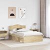 vidaXL Bed Frame Sonoma Oak 135 x 190 cm Solid Pine Wood