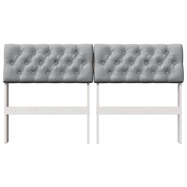 vidaXL Upholstered Headboard Light Grey 140 cm Solid Pine Wood