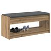 vidaXL Hall Bench with Cushion with Shelf Artisan Oak 103 x 38 x 45 cm