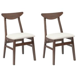 vidaXL Dining Chairs 2 pcs Solid Rubber Wood Light Brown